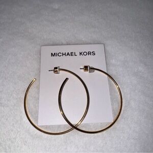 New Michael Kors Faux Gold Hoop Earrings Jewelry Designer Accessories MK Crystal